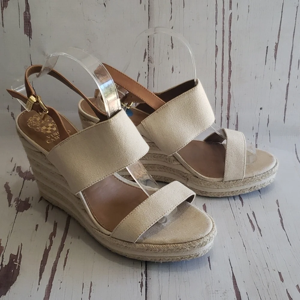 Vince Camuto 10 beige espadrilles platforms new heels